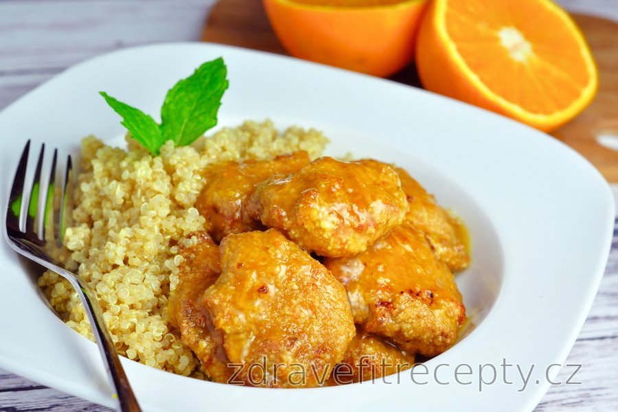 Kuřecí prsa v pomerančové omáčce s quinoou