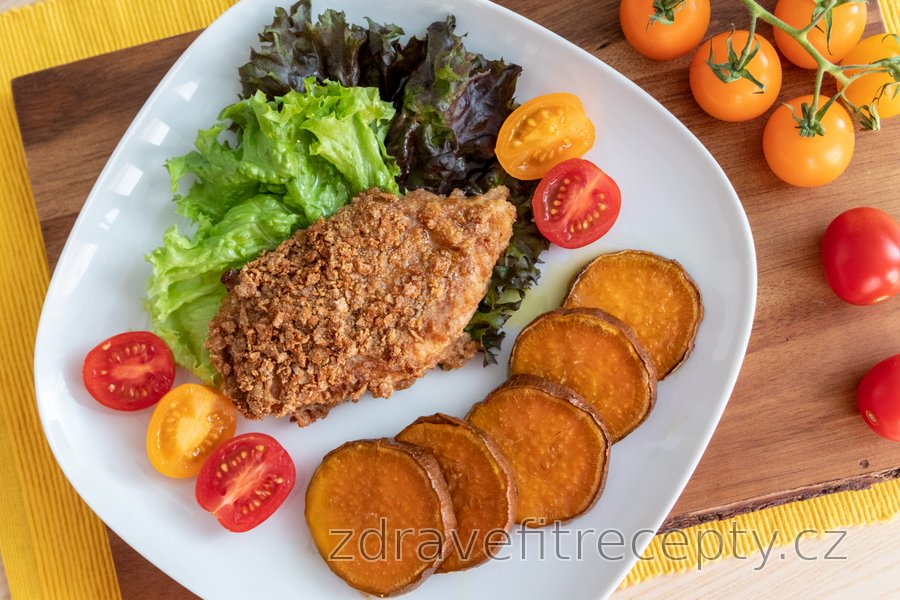 Pečené fitness řízky se sladkými bramborami
